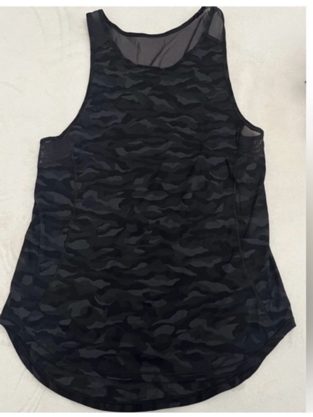 lululemon athletica Black Camo Mesh-Back Tank Size Small